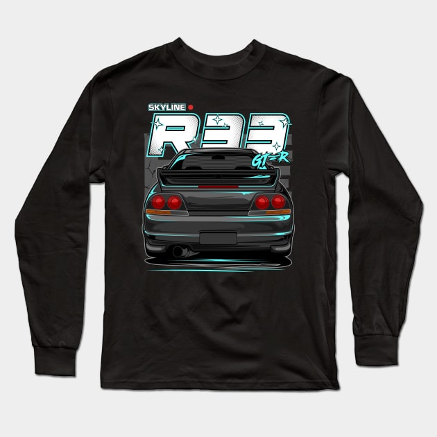 Skyline GTR R33 Long Sleeve T-Shirt by idrdesign